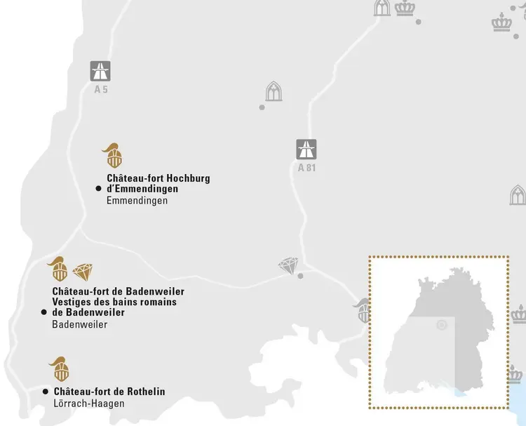 Visuel des Staatliche Schlösser und Gärten Baden-Württemberg, Illustration JUNG:Kommunikation Rhin supérieur méridional